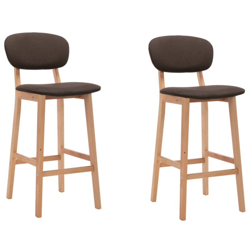 vidaXL Barhocker 2 Stk. Braun Stoff vidaXL Barhocker 2 Stk. Braun Stoff