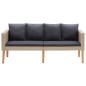 vidaXL 2-Sitzer-Gartensofa mit Auflagen Poly Rattan Beige vidaXL 2-Sitzer-Gartensofa mit Auflagen Poly Rattan Beige