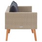 vidaXL 2-Sitzer-Gartensofa mit Auflagen Poly Rattan Beige vidaXL 2-Sitzer-Gartensofa mit Auflagen Poly Rattan Beige