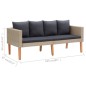 vidaXL 2-Sitzer-Gartensofa mit Auflagen Poly Rattan Beige vidaXL 2-Sitzer-Gartensofa mit Auflagen Poly Rattan Beige