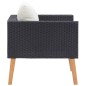 vidaXL 1-Sitzer-Gartensofa mit Auflagen Poly Rattan Schwarz vidaXL 1-Sitzer-Gartensofa mit Auflagen Poly Rattan Schwarz