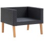 vidaXL 1-Sitzer-Gartensofa mit Auflagen Poly Rattan Schwarz vidaXL 1-Sitzer-Gartensofa mit Auflagen Poly Rattan Schwarz