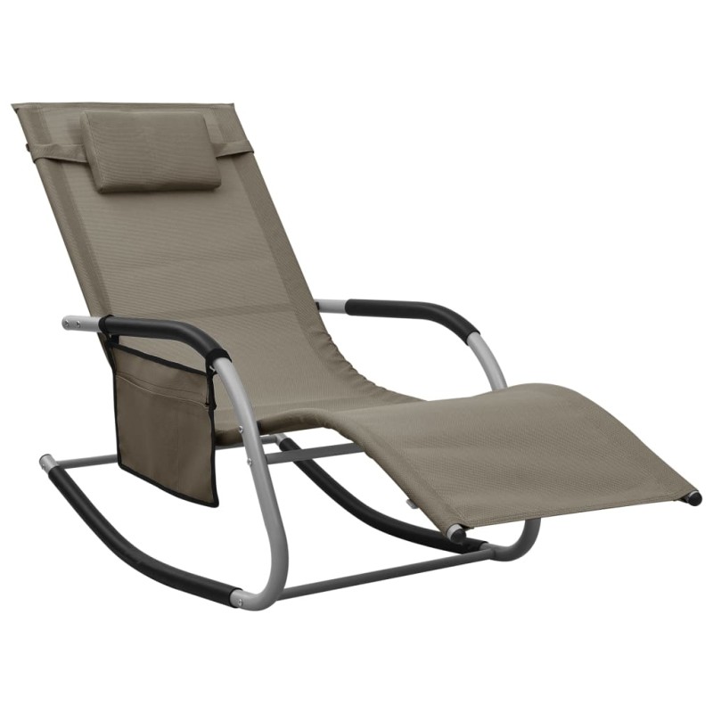 vidaXL Sonnenliege Textilene Taupe und Grau vidaXL Sonnenliege Textilene Taupe und Grau