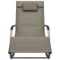 vidaXL Sonnenliege Textilene Taupe und Grau vidaXL Sonnenliege Textilene Taupe und Grau