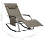 vidaXL Sonnenliege Textilene Taupe und Grau vidaXL Sonnenliege Textilene Taupe und Grau