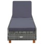 vidaXL Sonnenliege mit Auflage Poly Rattan Grau vidaXL Sonnenliege mit Auflage Poly Rattan Grau