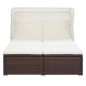 vidaXL 2-Personen-Sonnenliege mit Auflage Poly Rattan Braun vidaXL 2-Personen-Sonnenliege mit Auflage Poly Rattan Braun