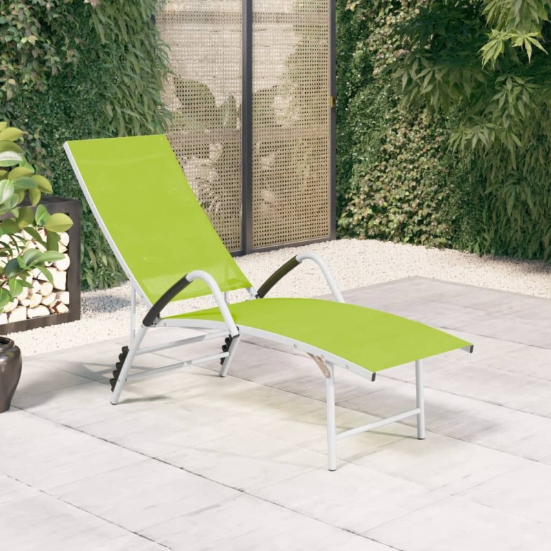 vidaXL Sonnenliege Textilene und Aluminium Grün vidaXL Sonnenliege Textilene und Aluminium Grün
