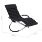 vidaXL Garten-Sonnenliege mit Auflage Stahl Schwarz vidaXL Garten-Sonnenliege mit Auflage Stahl Schwarz