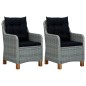 vidaXL Gartenstühle mit Kissen 2 Stk. Poly Rattan Hellgrau vidaXL Gartenstühle mit Kissen 2 Stk. Poly Rattan Hellgrau
