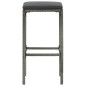 vidaXL Barhocker mit Kissen 2 Stk. Grau Poly Rattan vidaXL Barhocker mit Kissen 2 Stk. Grau Poly Rattan