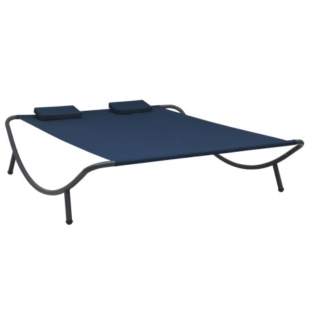 vidaXL Sonnenliege Stoff Blau