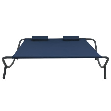 vidaXL Sonnenliege Stoff Blau