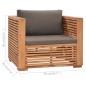 vidaXL Gartensessel mit Dunkelgrauen Kissen Massivholz Teak vidaXL Gartensessel mit Dunkelgrauen Kissen Massivholz Teak