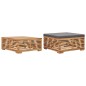 vidaXL Gartentisch und Fußhocker Set mit Dunkelgrauem Kissen Teakholz vidaXL Gartentisch und Fußhocker Set mit Dunkelgrauem Kissen Teakholz