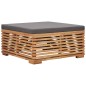 vidaXL Gartentisch und Fußhocker Set mit Dunkelgrauem Kissen Teakholz vidaXL Gartentisch und Fußhocker Set mit Dunkelgrauem Kissen Teakholz