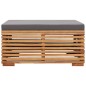 vidaXL Gartentisch und Fußhocker Set mit Dunkelgrauem Kissen Teakholz vidaXL Gartentisch und Fußhocker Set mit Dunkelgrauem Kissen Teakholz