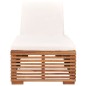 vidaXL Sonnenliege mit Creme Kissen Teak Massivholz vidaXL Sonnenliege mit Creme Kissen Teak Massivholz