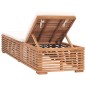 vidaXL Sonnenliege mit Creme Kissen Teak Massivholz vidaXL Sonnenliege mit Creme Kissen Teak Massivholz