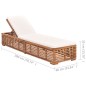 vidaXL Sonnenliege mit Creme Kissen Teak Massivholz vidaXL Sonnenliege mit Creme Kissen Teak Massivholz