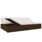 vidaXL Sonnenliege mit Auflagen Poly Rattan Braun vidaXL Sonnenliege mit Auflagen Poly Rattan Braun