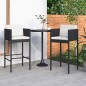 vidaXL Barhocker 2 Stk. mit Kissen Schwarz Poly Rattan vidaXL Barhocker 2 Stk. mit Kissen Schwarz Poly Rattan