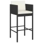 vidaXL Barhocker 2 Stk. mit Kissen Schwarz Poly Rattan vidaXL Barhocker 2 Stk. mit Kissen Schwarz Poly Rattan