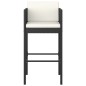 vidaXL Barhocker 2 Stk. mit Kissen Schwarz Poly Rattan vidaXL Barhocker 2 Stk. mit Kissen Schwarz Poly Rattan