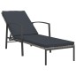 vidaXL Sonnenliegen 2 Stk. mit Tisch Poly Rattan Grau vidaXL Sonnenliegen 2 Stk. mit Tisch Poly Rattan Grau