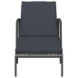 vidaXL Sonnenliegen 2 Stk. mit Tisch Poly Rattan Grau vidaXL Sonnenliegen 2 Stk. mit Tisch Poly Rattan Grau