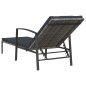 vidaXL Sonnenliegen 2 Stk. mit Tisch Poly Rattan Grau vidaXL Sonnenliegen 2 Stk. mit Tisch Poly Rattan Grau