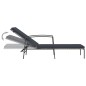 vidaXL Sonnenliegen 2 Stk. mit Tisch Poly Rattan Grau vidaXL Sonnenliegen 2 Stk. mit Tisch Poly Rattan Grau