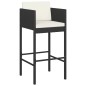 vidaXL Barhocker 4 Stk. mit Kissen Schwarz Poly Rattan vidaXL Barhocker 4 Stk. mit Kissen Schwarz Poly Rattan