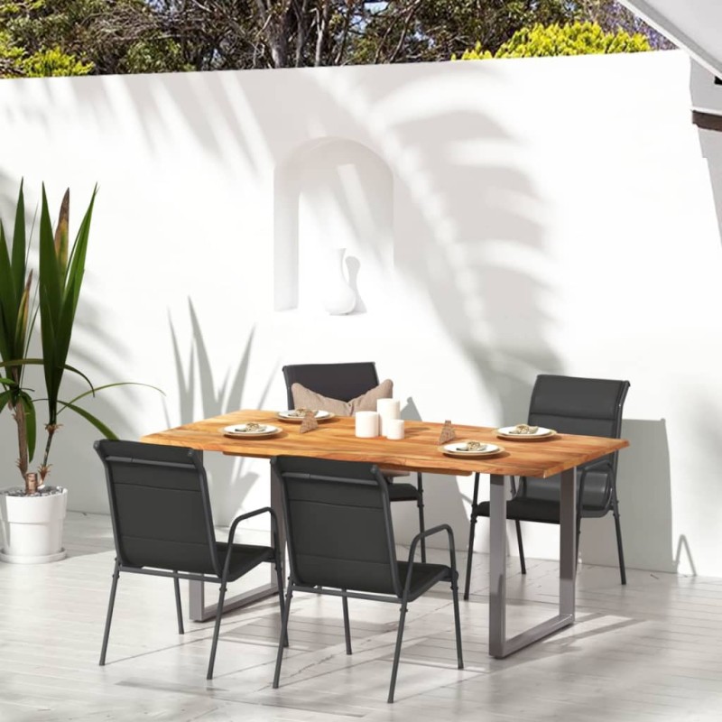 vidaXL Gartenstühle 4 Stk. Stahl und Textilene Schwarz vidaXL Gartenstühle 4 Stk. Stahl und Textilene Schwarz