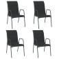 vidaXL Gartenstühle 4 Stk. Stahl und Textilene Schwarz vidaXL Gartenstühle 4 Stk. Stahl und Textilene Schwarz
