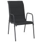 vidaXL Gartenstühle 4 Stk. Stahl und Textilene Schwarz vidaXL Gartenstühle 4 Stk. Stahl und Textilene Schwarz