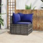 vidaXL Garten-Ecksofa mit Kissen Grau Poly Rattan vidaXL Garten-Ecksofa mit Kissen Grau Poly Rattan