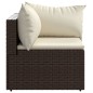 vidaXL Garten-Ecksofa mit Kissen Braun Poly Rattan vidaXL Garten-Ecksofa mit Kissen Braun Poly Rattan