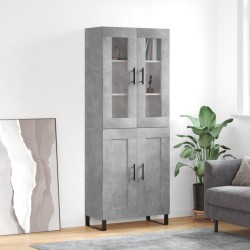 Highboard Betongrau 69,5x34x180 cm Holzwerkstoff