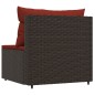 vidaXL Garten-Mittelsofa mit Kissen Braun Poly Rattan vidaXL Garten-Mittelsofa mit Kissen Braun Poly Rattan