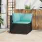 vidaXL Garten-Ecksofa mit Kissen Schwarz Poly Rattan vidaXL Garten-Ecksofa mit Kissen Schwarz Poly Rattan