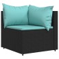 vidaXL Garten-Ecksofa mit Kissen Schwarz Poly Rattan vidaXL Garten-Ecksofa mit Kissen Schwarz Poly Rattan
