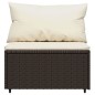 vidaXL Garten-Mittelsofa mit Kissen Braun Poly Rattan vidaXL Garten-Mittelsofa mit Kissen Braun Poly Rattan