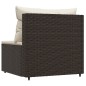 vidaXL Garten-Mittelsofa mit Kissen Braun Poly Rattan vidaXL Garten-Mittelsofa mit Kissen Braun Poly Rattan