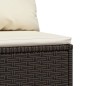 vidaXL Garten-Mittelsofa mit Kissen Braun Poly Rattan vidaXL Garten-Mittelsofa mit Kissen Braun Poly Rattan