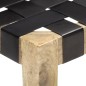 vidaXL Bank 110 cm Schwarz Echtleder und Massivholz Mango vidaXL Bank 110 cm Schwarz Echtleder und Massivholz Mango