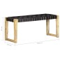 vidaXL Bank 110 cm Schwarz Echtleder und Massivholz Mango vidaXL Bank 110 cm Schwarz Echtleder und Massivholz Mango