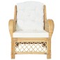 vidaXL Sessel mit Kissen Natürliches Rattan und Leinen vidaXL Sessel mit Kissen Natürliches Rattan und Leinen