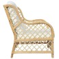 vidaXL Sessel mit Kissen Natürliches Rattan und Leinen vidaXL Sessel mit Kissen Natürliches Rattan und Leinen