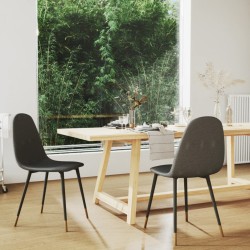 vidaXL Esszimmerstühle 2 Stk. Dunkelgrau Stoff